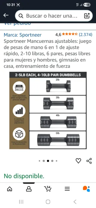 Mancuernas Ajustables Sportneer 6 en 1