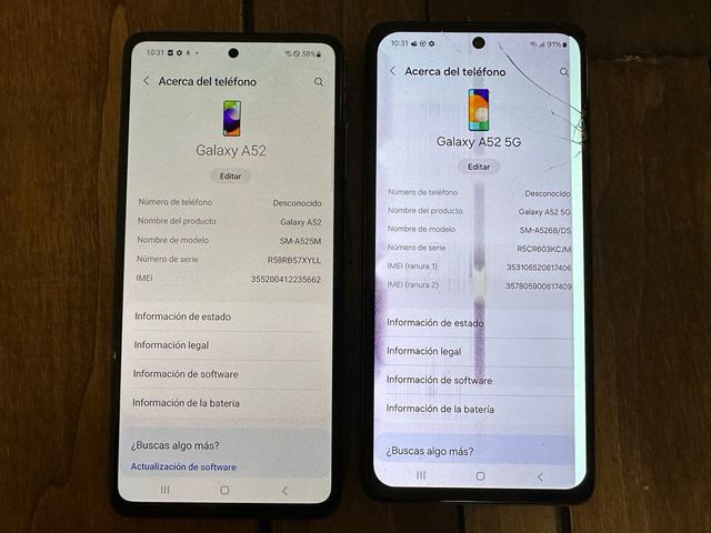 2 Samsung Galaxy A52 para piezas