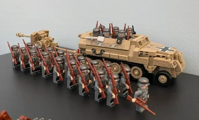 Vehículo exploración alemán + cañón + 24 soldados