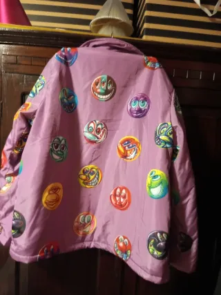 Chaqueta Anorak Fino Morado Caras Divertidas