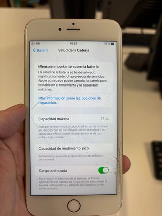 iPhone 6s Plus 32GB pantalla dañada pero funcional