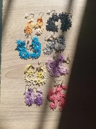 Pendientes de Frivolite hechos a mano