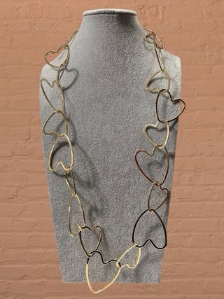 Collana donna con cuori oro