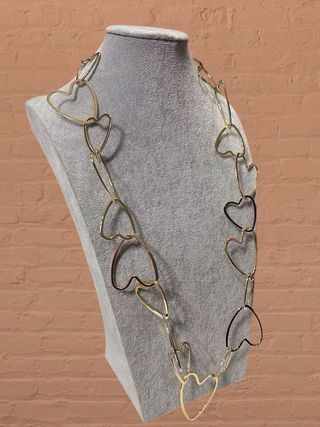 Collana donna con cuori oro