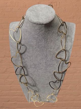 Collana donna con cuori oro