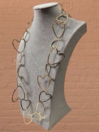 Collana donna con cuori oro