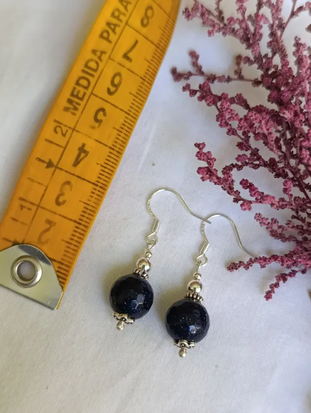 Pendientes Bolas Azul y Plata