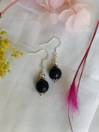 Pendientes Bolas Azul y Plata