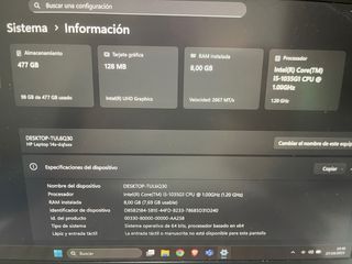 Portátil HP 14 i5 10th Gen 8GB RAM 512GB SSD