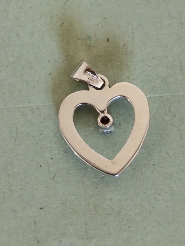 Ciondolo Cuore Argento 925 con Zircone Blu