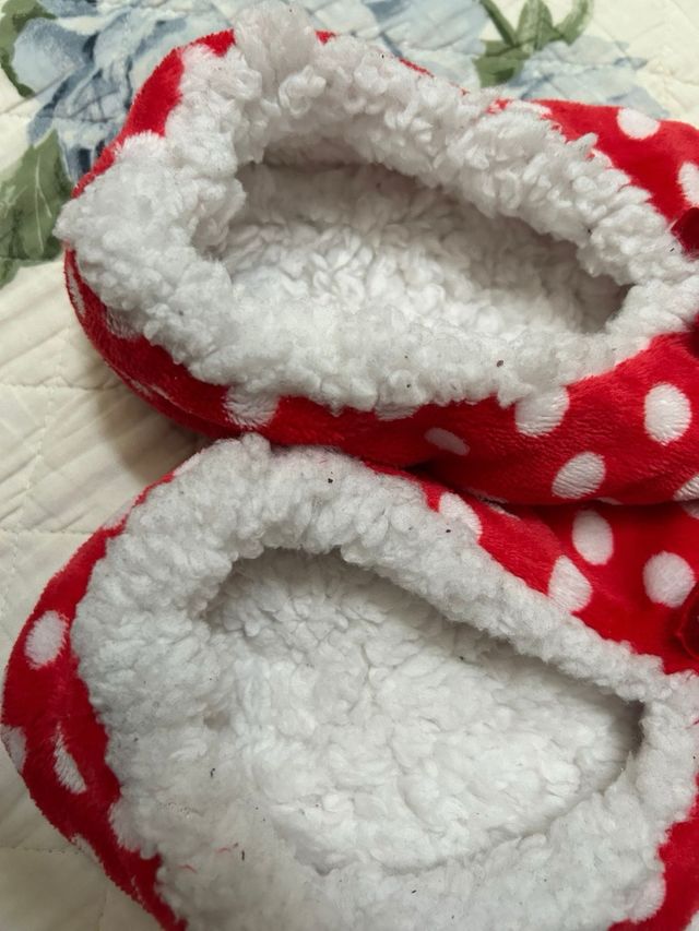 Babbucce natalizie rosse a pois bianchi tg 38