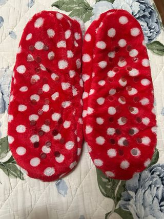 Babbucce natalizie rosse a pois bianchi tg 38