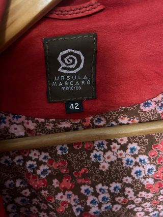 Cazadora Ante Úrsula Mascaro Roja Talla 42