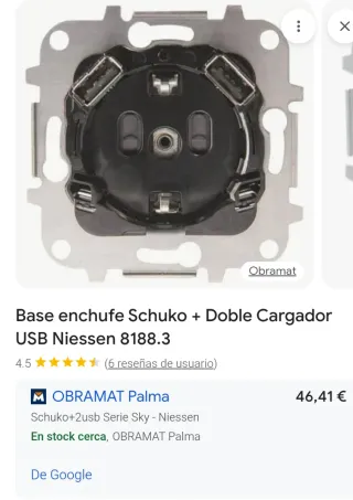 Enchufe Schuko con 2 Puertos USB