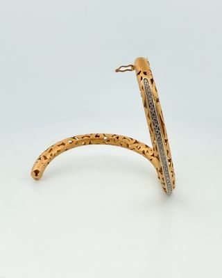 Pulsera esclava oro 18kt mate con brillantes