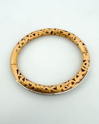 Pulsera esclava oro 18kt mate con brillantes