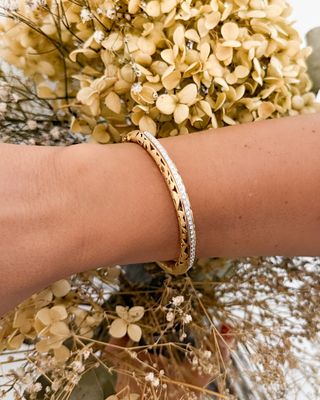 Pulsera esclava oro 18kt mate con brillantes