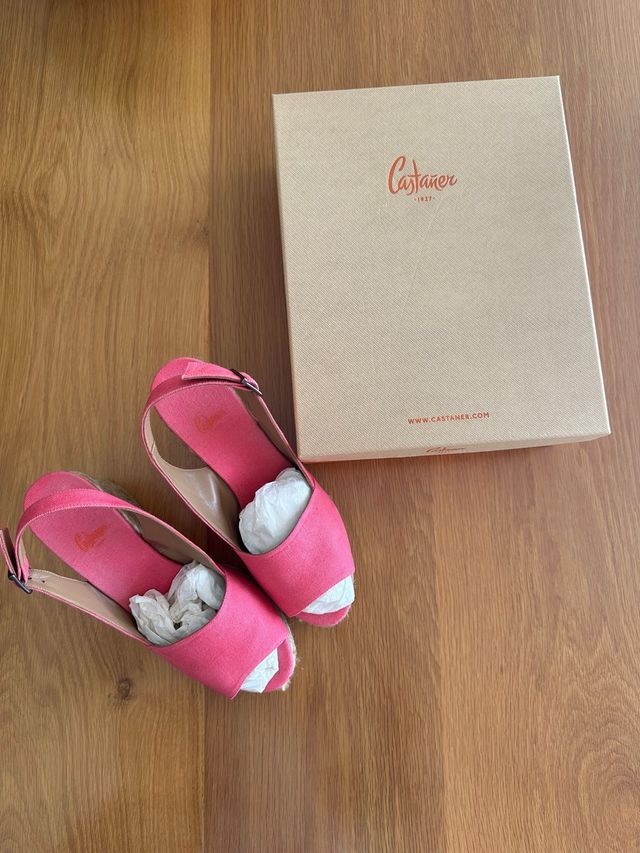 Sandalias Castañer Esparto Fucsia Talla 41