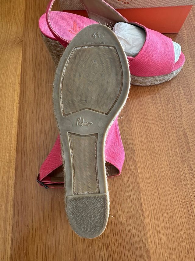 Sandalias Castañer Esparto Fucsia Talla 41