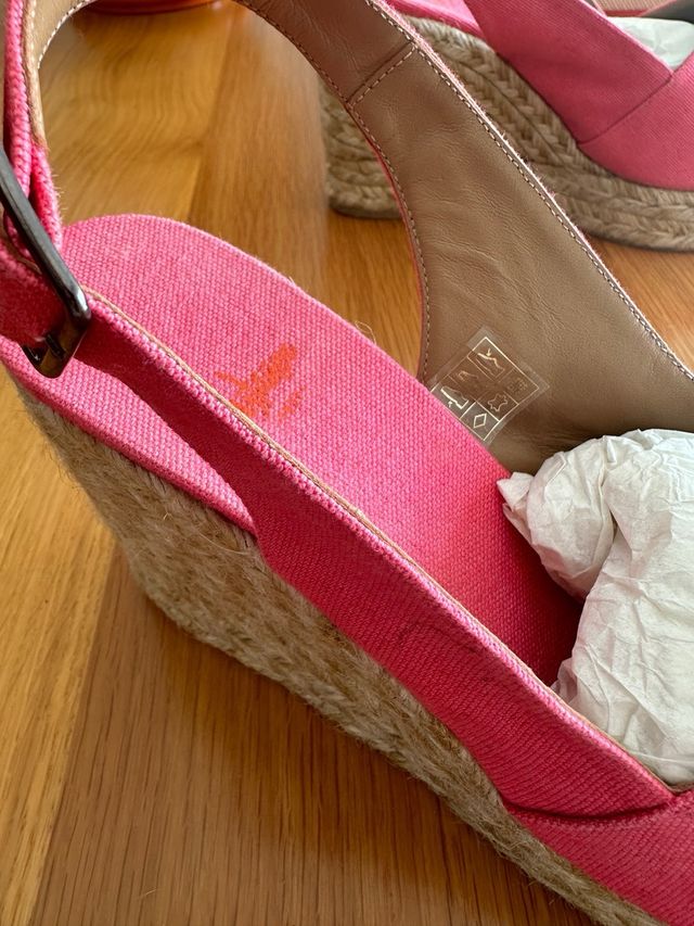 Sandalias Castañer Esparto Fucsia Talla 41