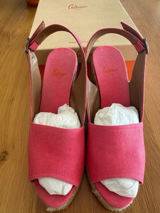 Sandalias Castañer Esparto Fucsia Talla 41