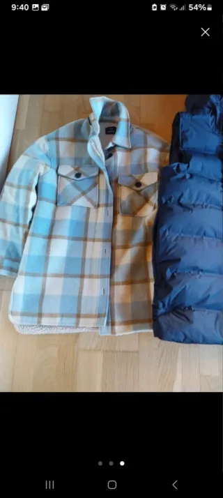 Cazadora acolchada azul ycazadora  cuadros
