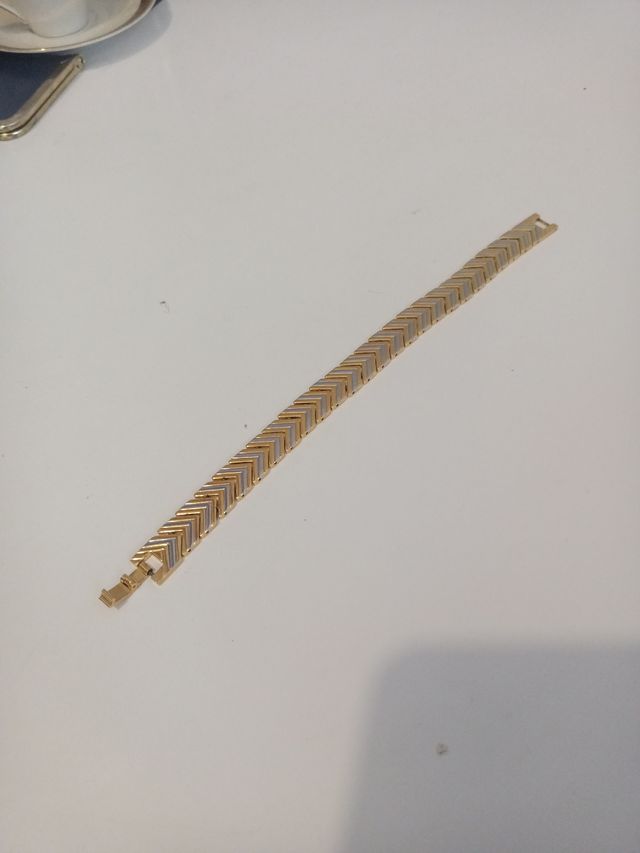 Bracciale vintage dorato e argentato in acciaio