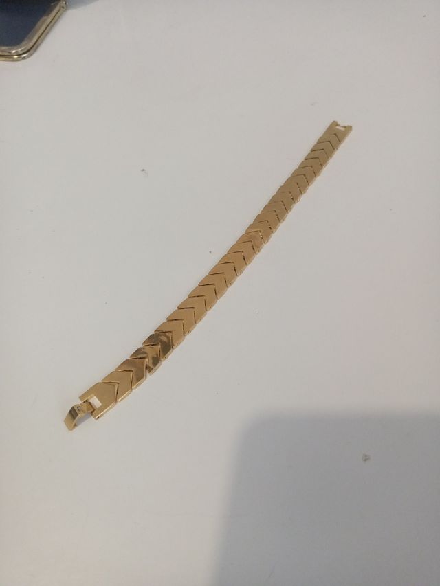 Bracciale vintage dorato e argentato in acciaio