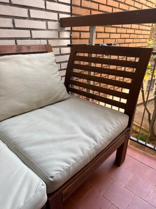 Sofá de terraza/jardín madera y cojines