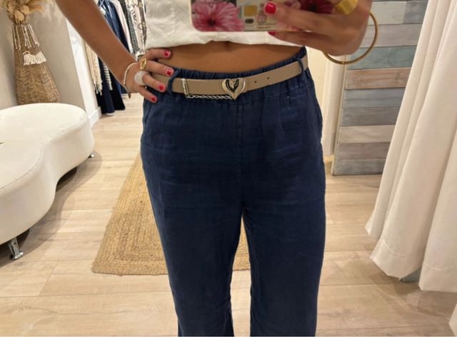 Cinturón beige con corazón