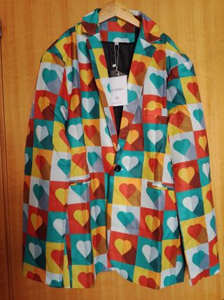 Traje de lujo hombre XXL Corazones Multicolor Disf