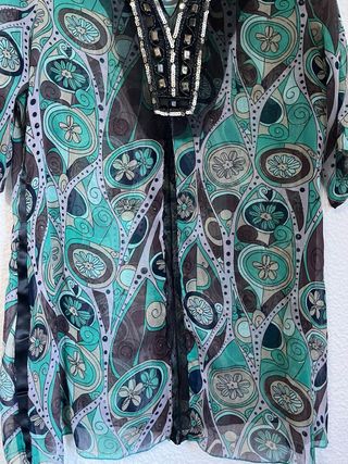 LIN elegante Blusa Estampada vibrante M