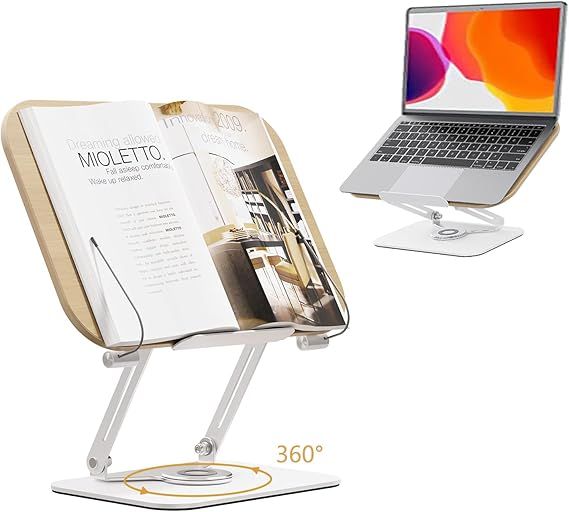 POLESTO Soporte Libro Ajustable Beige/Blanco