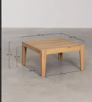 Mesa auxiliar de acacia cuadrada