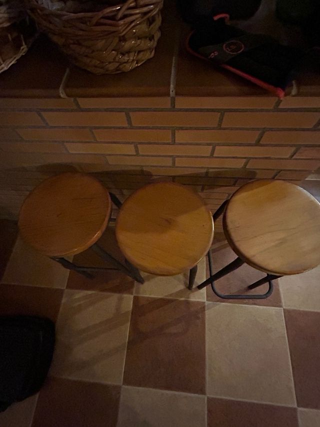 Panca alta in metallo e legno