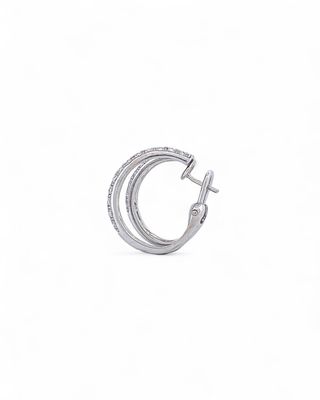 Aros dobles oro blanco y brillantes