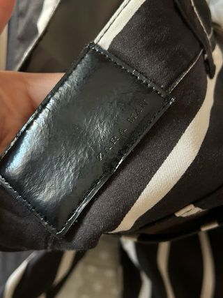 Zara - Pantaloni di cotone a righe bianche e nere