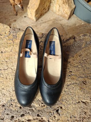 Zapatos de flamenco negros Ball-Strap