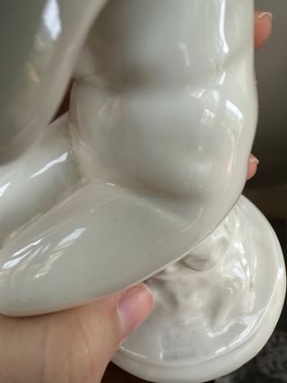 Querubín Porcelana Galos Hecho a Mano