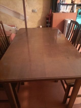 Mesa comedor madera + 6 sillas