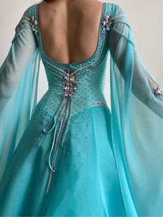 Vestido Baile Estándar Turquesa 1.73, 84-65-97