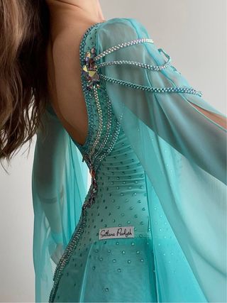 Vestido Baile Estándar Turquesa 1.73, 84-65-97