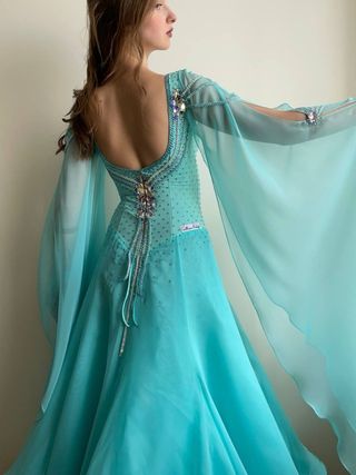 Vestido Baile Estándar Turquesa 1.73, 84-65-97