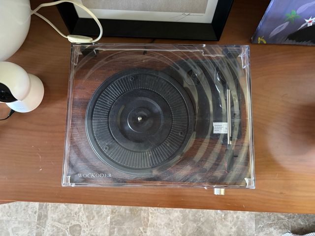 Reproductor Vinilos Retro Marrón/Plata