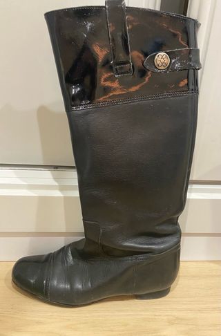 Botas altas Cuplé negras charol y piel