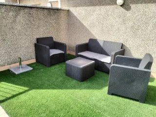 Butaca de jardín negra y gris