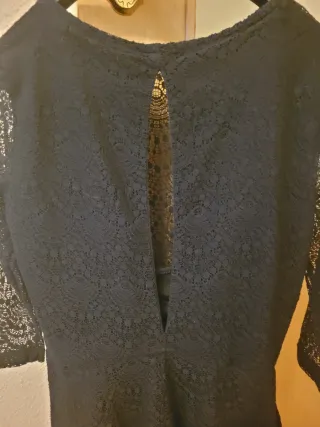 Vestido fiesta negro encaje talla S