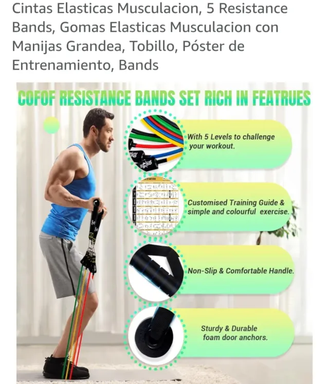 Set Bandas Elásticas Musculación Cintas Fitness