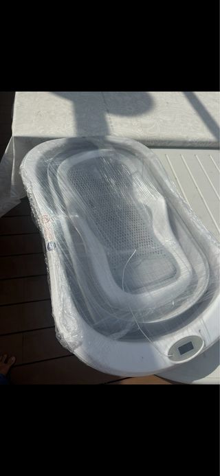 Bañera Plegable Bebé con Asiento Gris