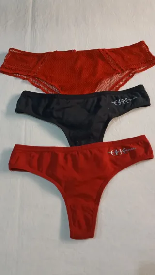 Lote Lencería 2 tangas y 1 culote rejilla.